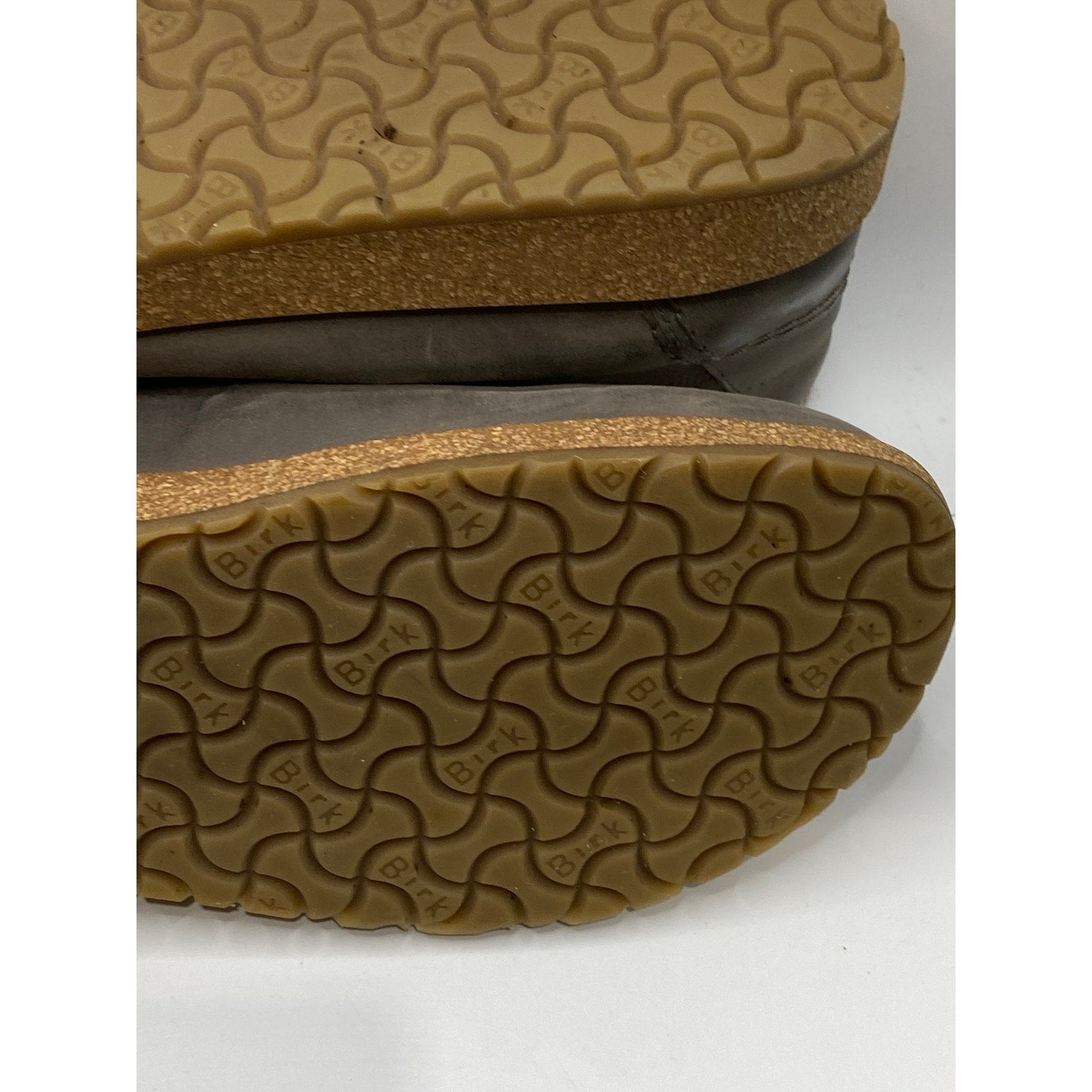 BIRKENSTOCK Women's Taupe Nubuck Leather Lace-Up Cork Honnef Sneakers SZ 7