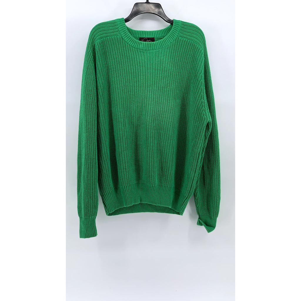 THE DENVER Men's Dark Green Crewneck Long Sleeve Knit Pullover Sweater SZ XL