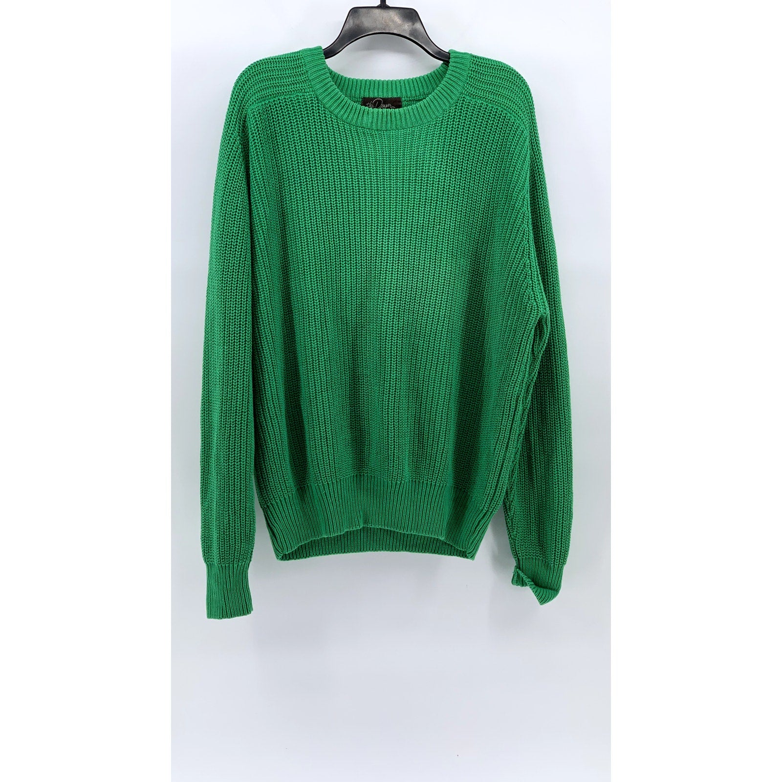 THE DENVER Men's Dark Green Crewneck Long Sleeve Knit Pullover Sweater SZ XL