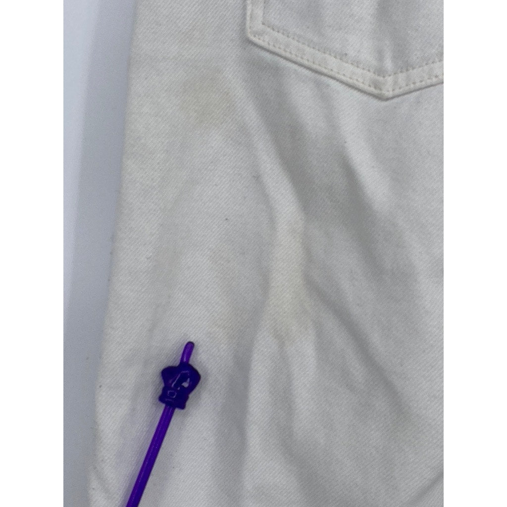 COS Women’s White Loose Fit Straight-Leg Denim High-Rise Jeans SZ 26