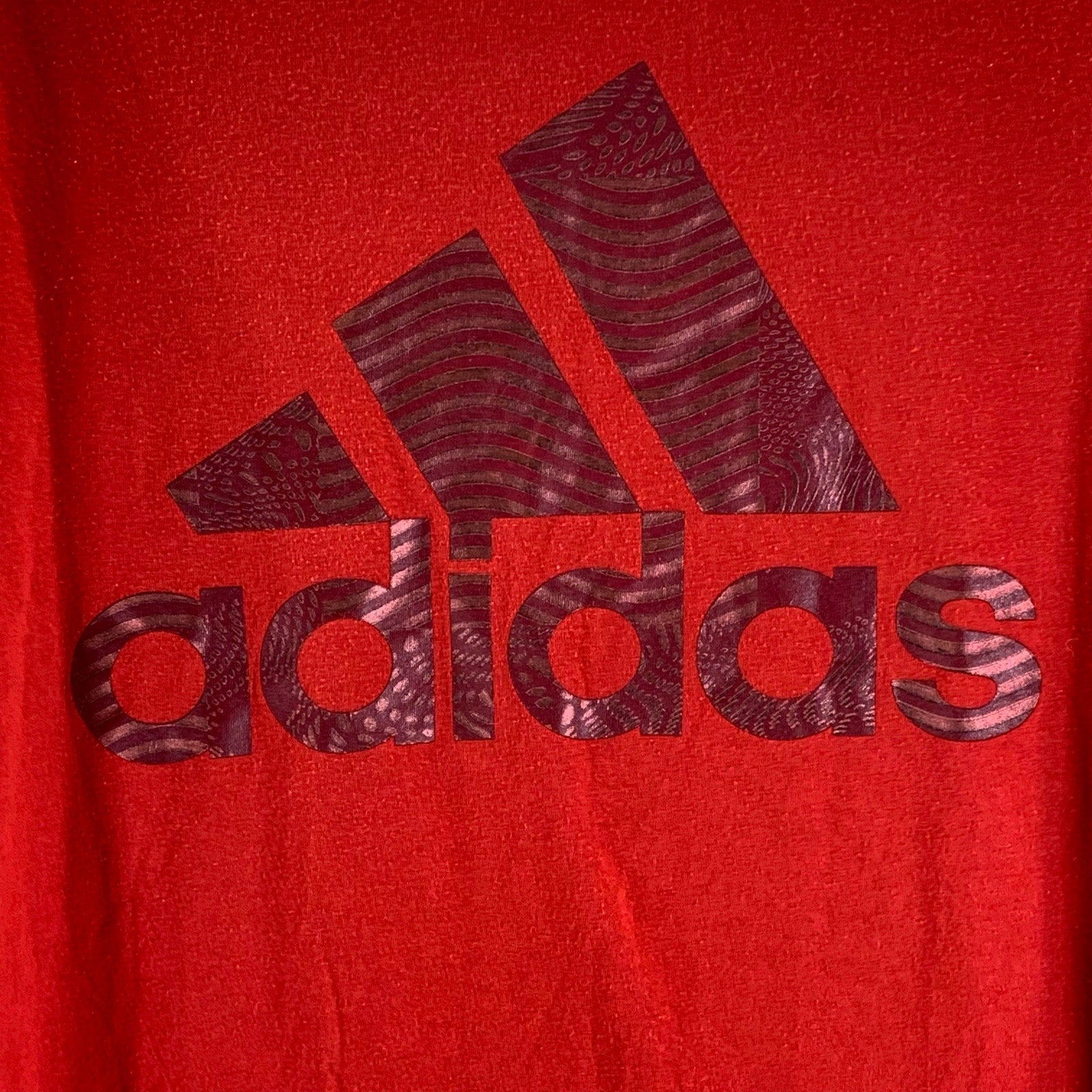 ADIDAS Men's Red The-Go-To Performance Crewneck Short Sleeve T-Shirt SZ M