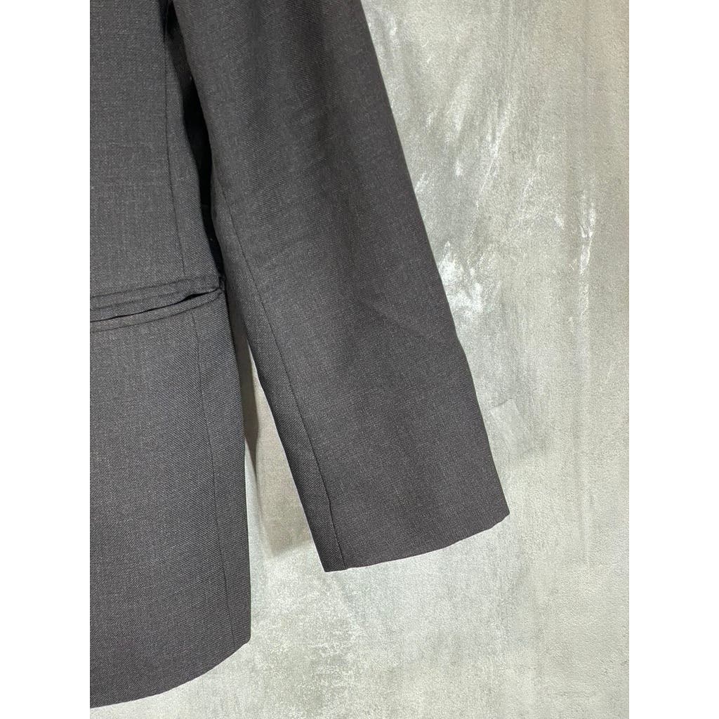 CLUB MONACO Men's Black Short Grant-Fit Wool Two-Button Blazer 38S