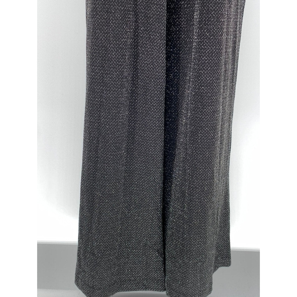 J For JUSTIFY Women's Black Metallic Cross-Back Lace Jumpsuit SZ XL