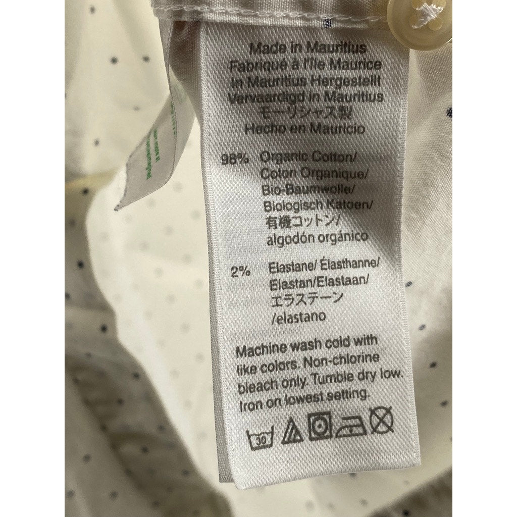 J.CREW Men's White Dot Print Stretch Organic Cotton Slim-Fit Button-Up Shirt SZM