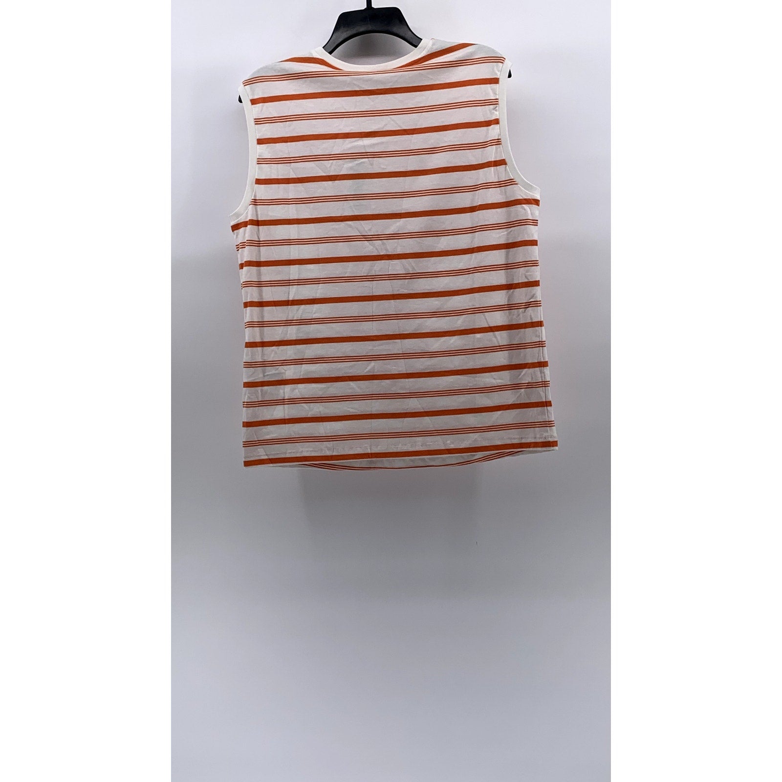 WOOD WOOD Women's White-Orange Crewneck Lydia Striped Sleeveless Top SZ XS