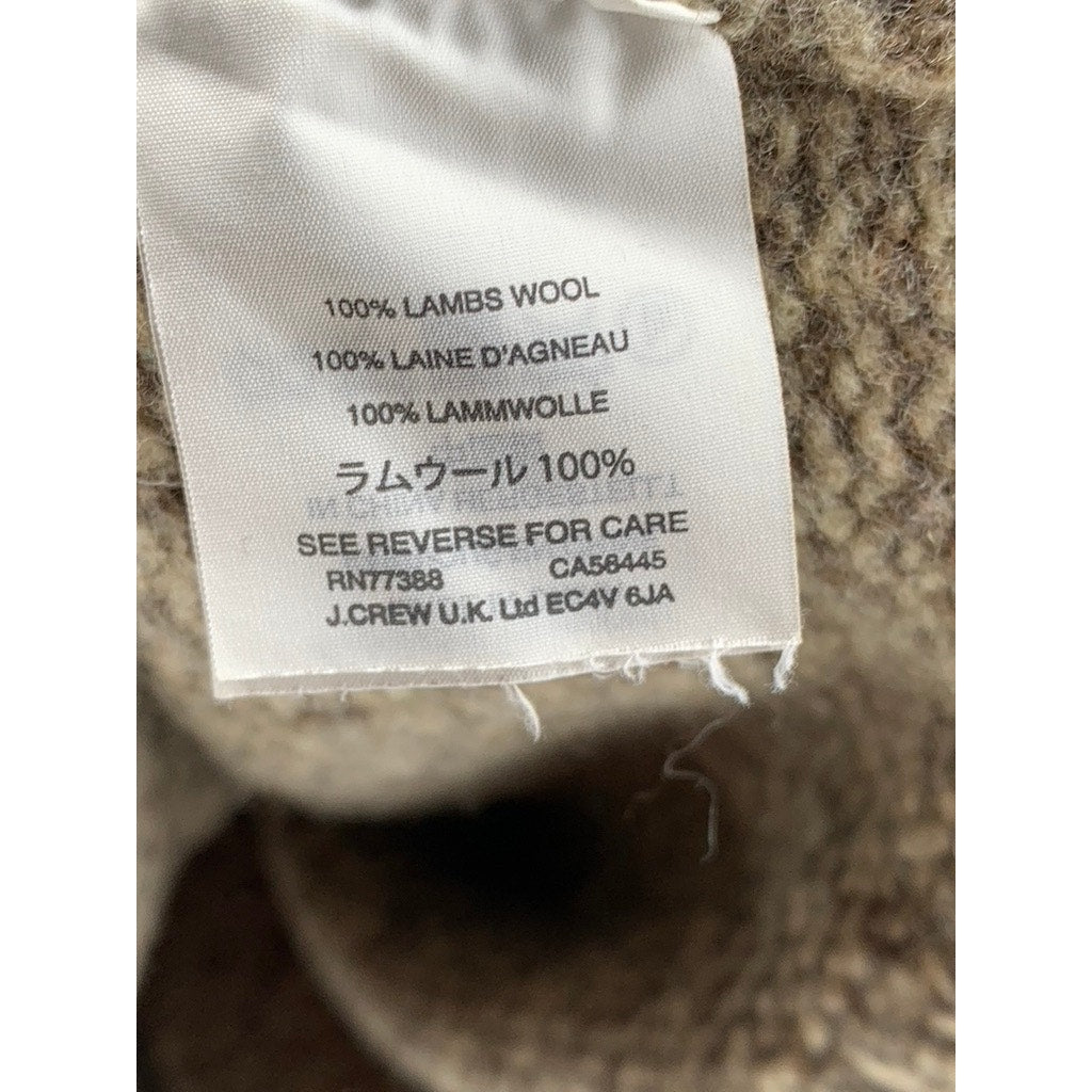 J.CREW Men's Tan Knit Lambs Wool Crewneck Long Sleeve Pullover Sweater SZ L