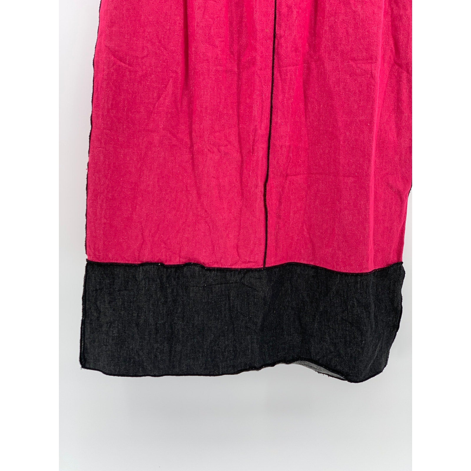 XIAO Women's Pink-Black Elastic-Waist Pull-On Midi A-Line Skirt SZ S