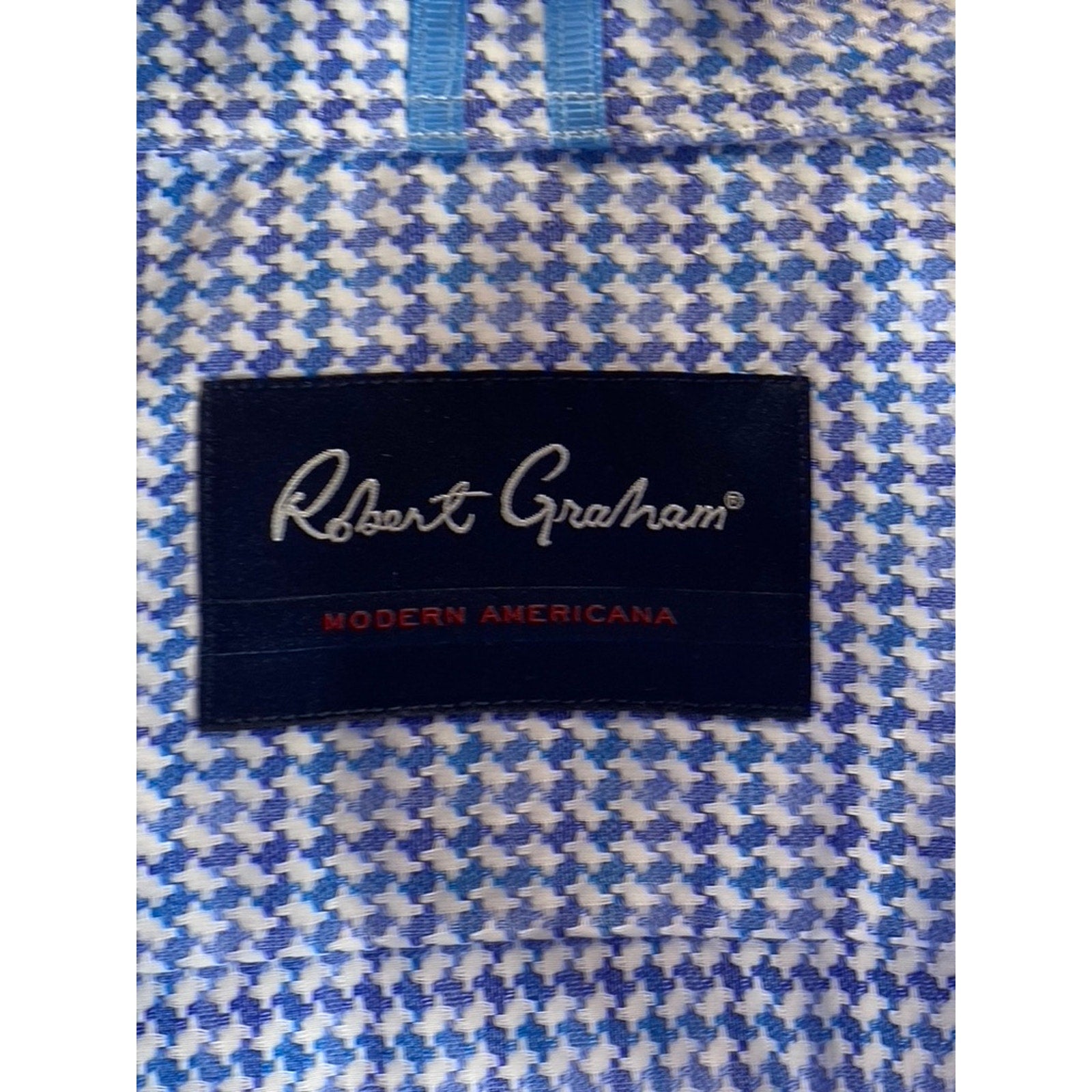 ROBERT GRAHAM Men's Blue Candido Tailored-Fit Button-Down Shirt SZ 3XL