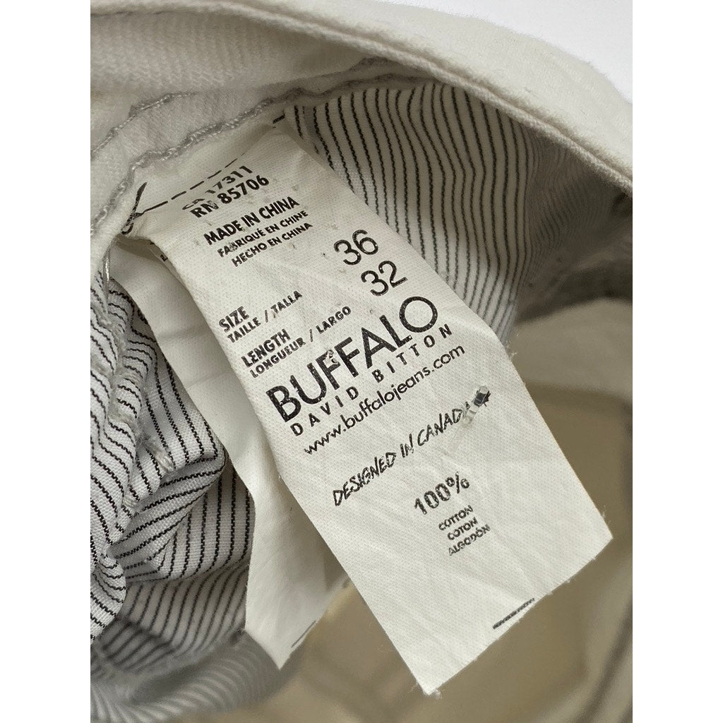 BUFFALO JEANS Men's White Evan Basic Slim-Leg Five-Pocket Denim Jeans SZ 36X32