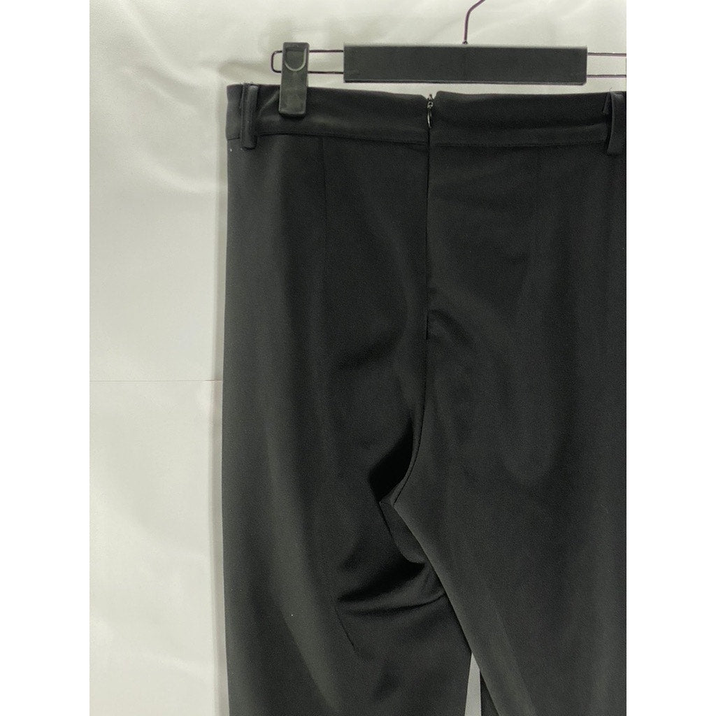 RIHOAS Women's Black Solid Slit-Hem Pull-On Back-Zipper Dress Pants SZ S