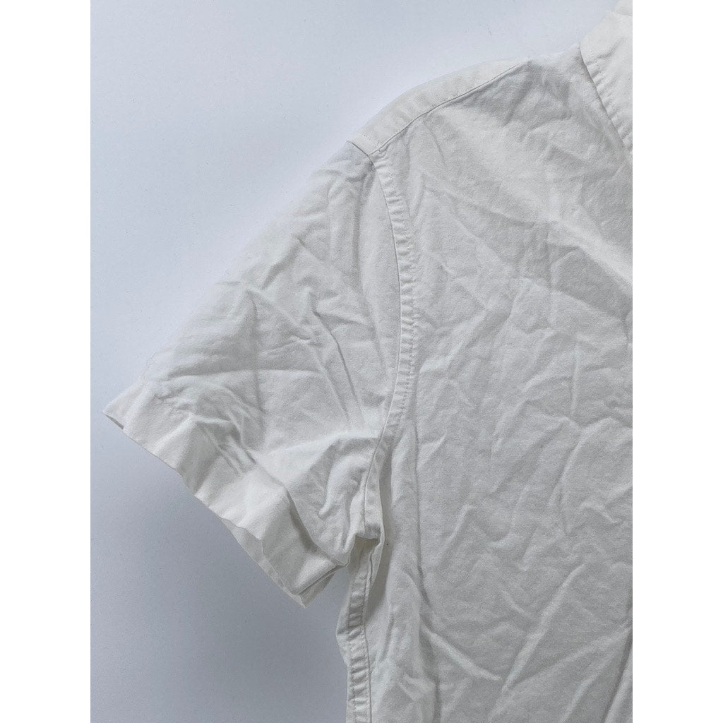 J.CREW Men's White The Broken In Slim-Fit Short Sleeve Button-Up Shirt SZ S
