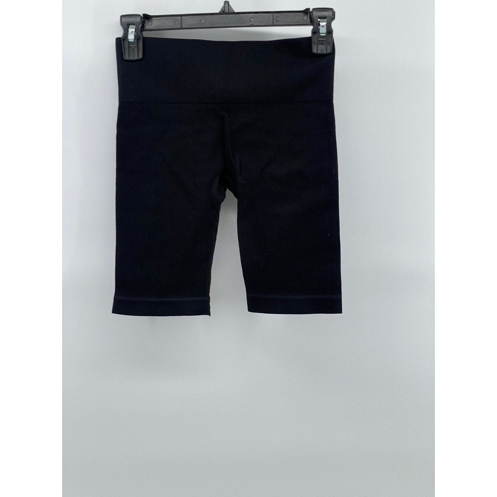 PRIMARK CARES Women's Black Ribbed Compression Pull-On Stretch Biker Shorts SZXS