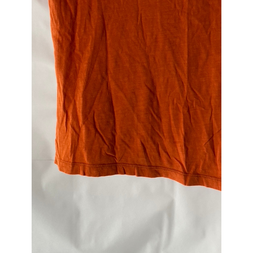 MADEWELL Women’s Orange V-Neck Short Sleeve Casual Top SZ S