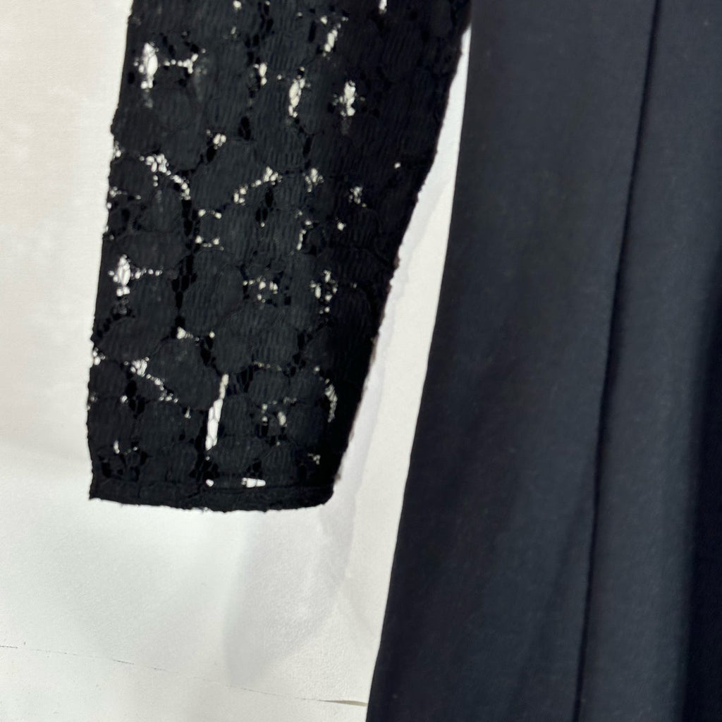BODEN Women's Black Selena Long Lace Sleeve Fit & Flare Knee-Length Dress SZ 8L