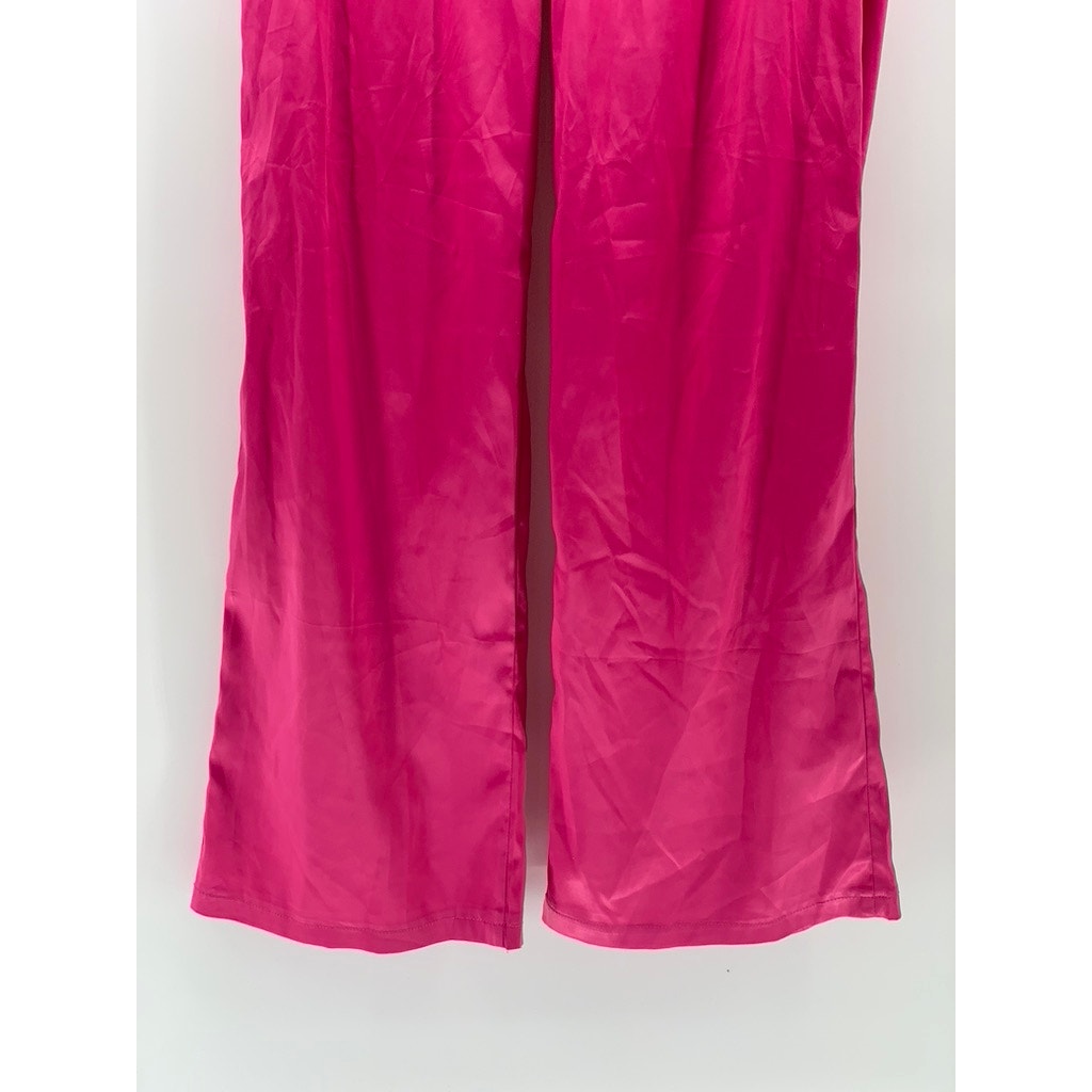 ADIKA Women's Fuchsia Pink Wide-Leg High-Rise Dress Up Pant SZ S