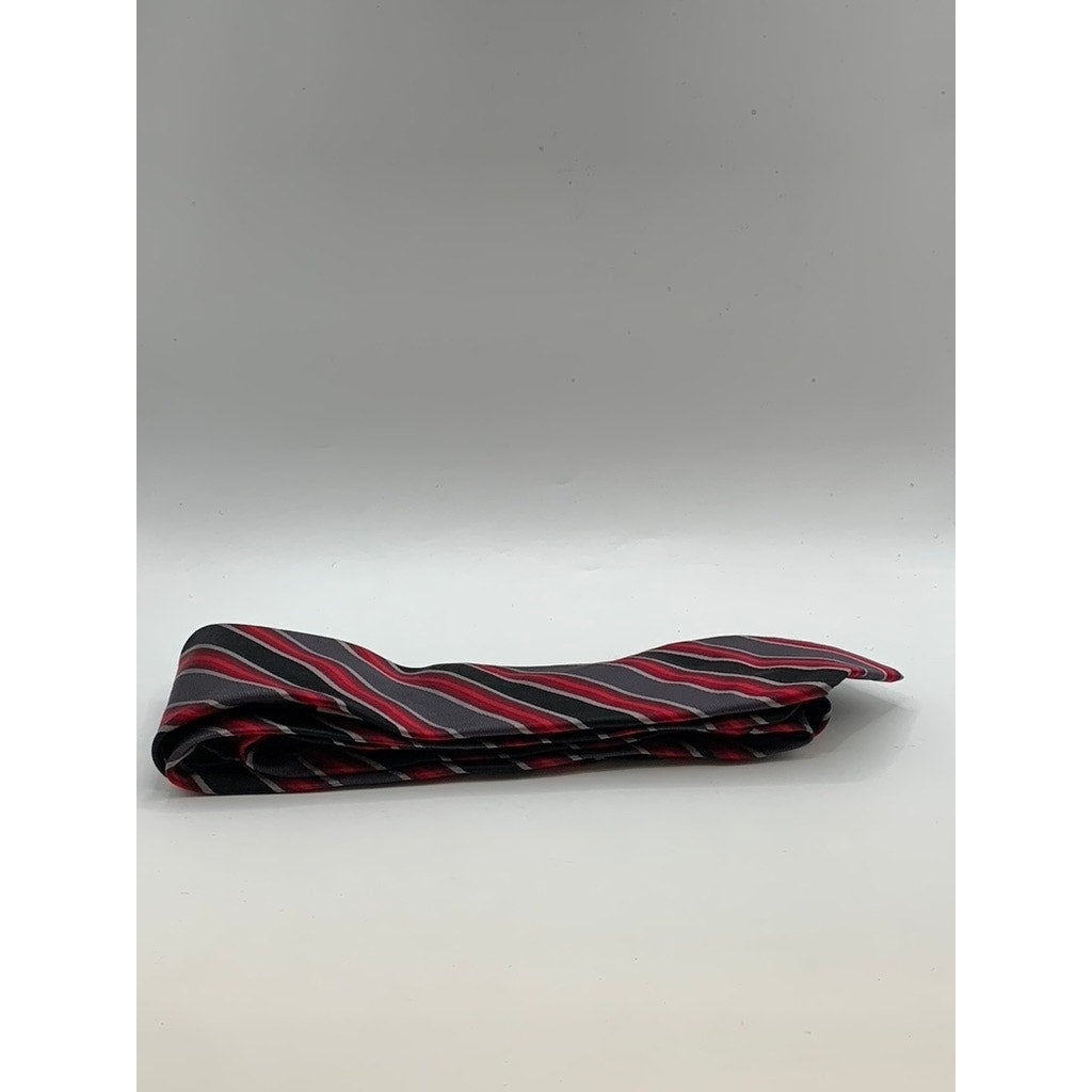 REACTION KENNETH COLE Women's Black-Red Striped Tie SZ OS