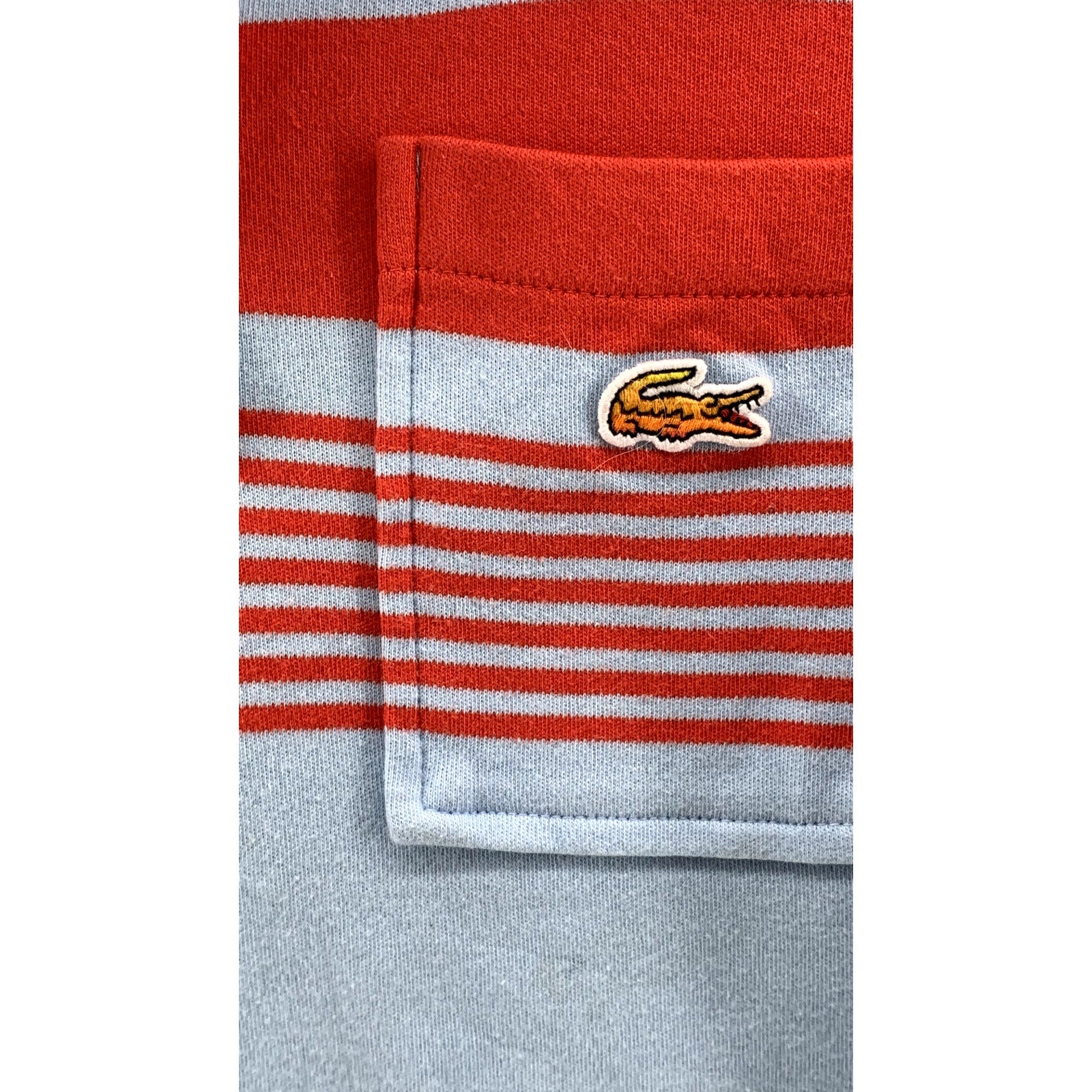 LACOSTE L!VE Unisex Blue-Red Striped Opening Ceremony Polo Shirt SZ XS