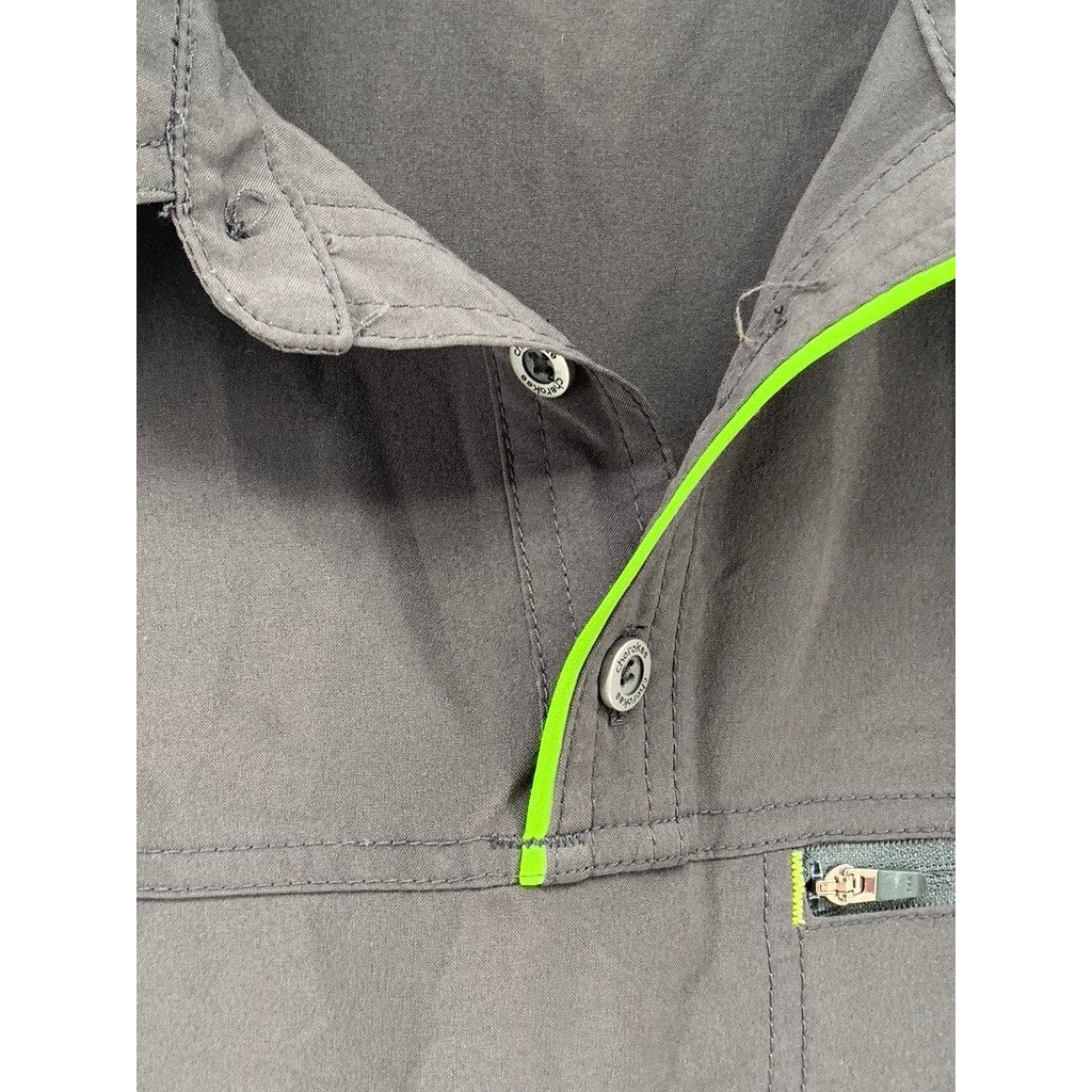 UNBRANDED Men's Charcoal Gray Half-Button Long Sleeve Sweater SZ L