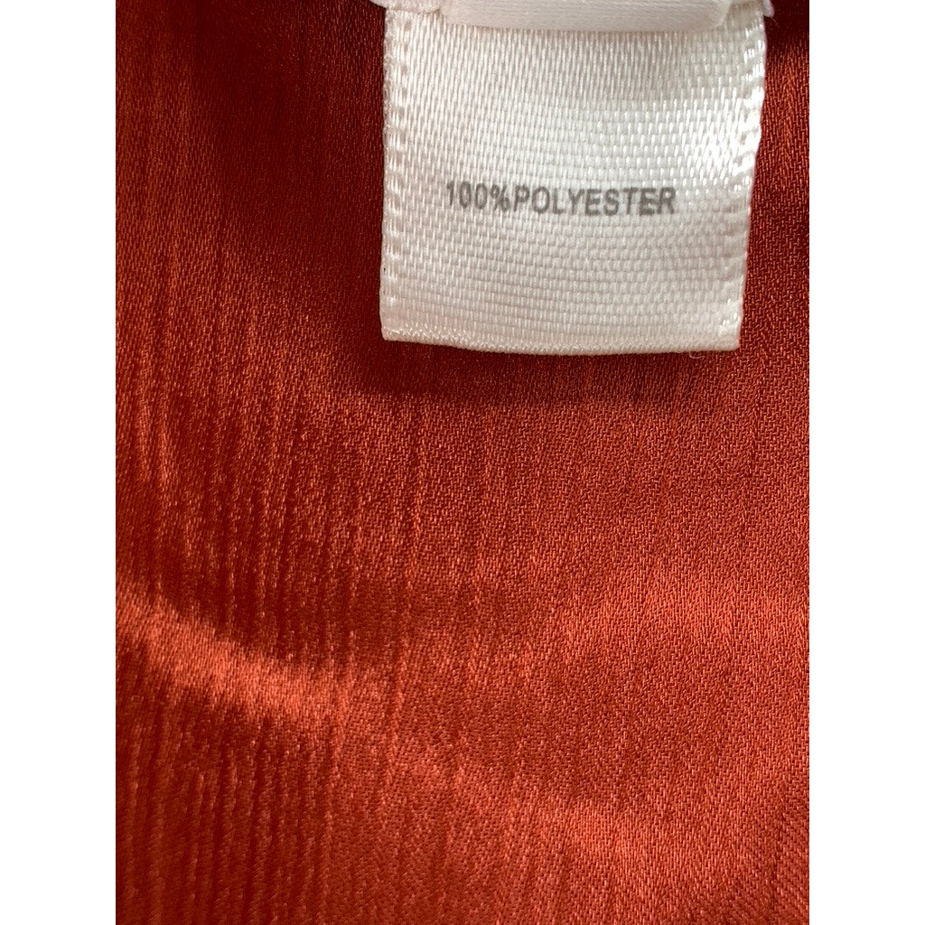 MONTEAU LOS ANGELES Women's Orange Button-Up Top SZ XL