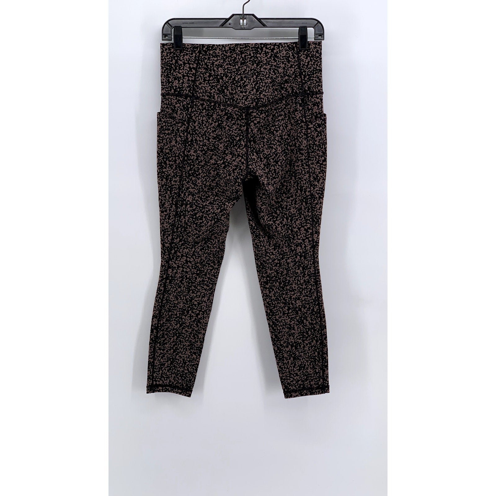 ATHLETA Women's Brown-Black Printed Salution Stash High-Rise Leggings SZ M