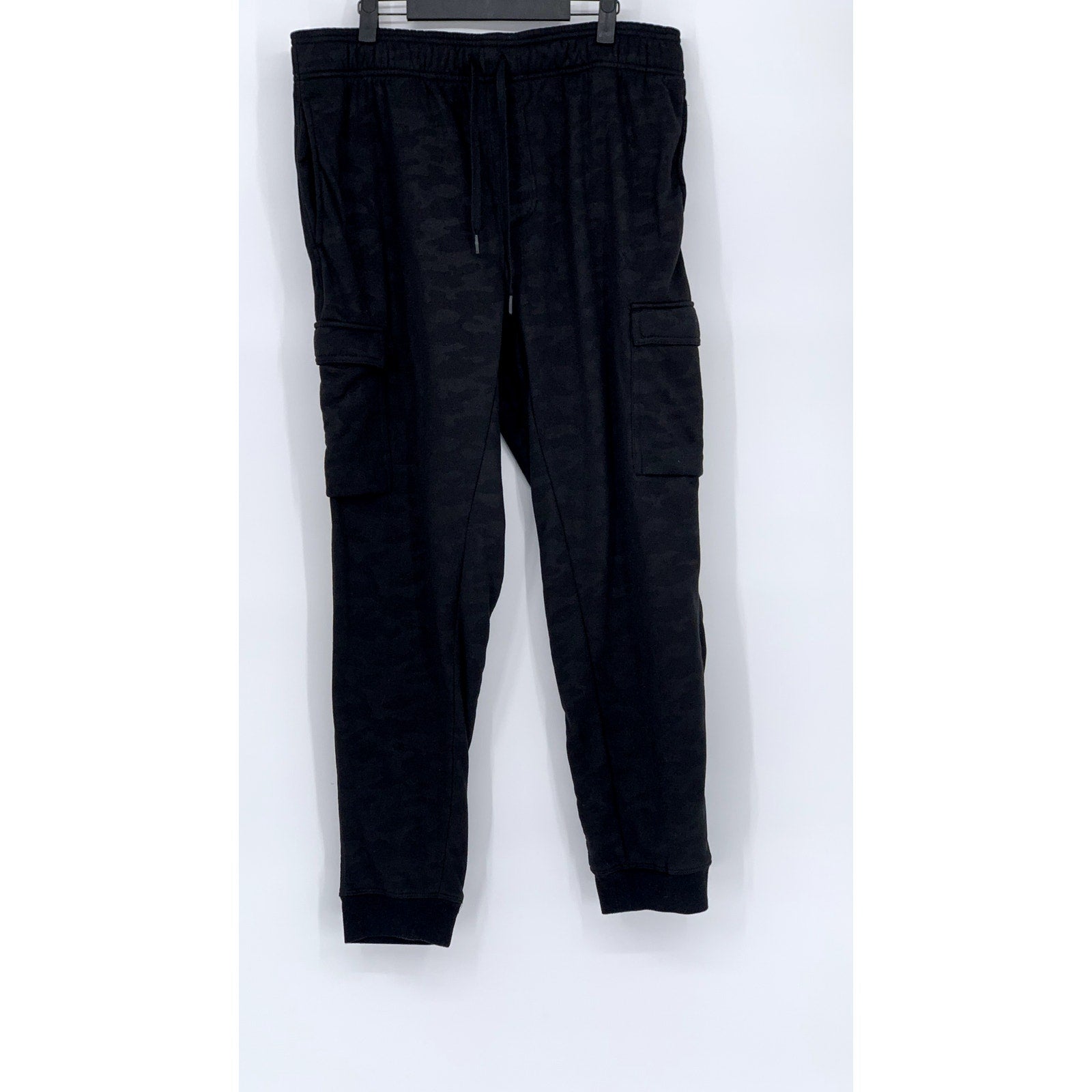 90 DEGRESS By REFLEX Men's Black Camo Print Drawstring Jogger Cargo Pant SZ L