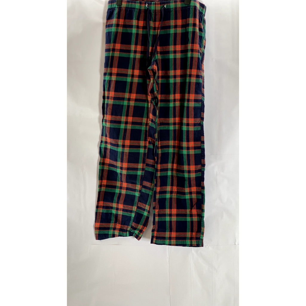 J. CREW Men's Navy/Green/Orange Plaid Yarn-Dyed Flannel Pajama Pant SZ M