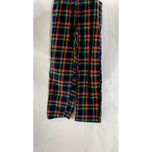 J. CREW Men's Navy/Green/Orange Plaid Yarn-Dyed Flannel Pajama Pant SZ M