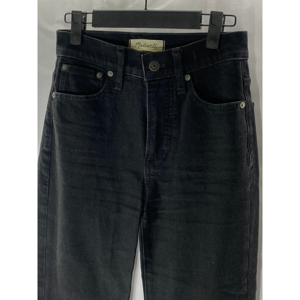 MADEWELL Women’s Black Solid Denim The Perfect Vintage Flare Jean SZ 23