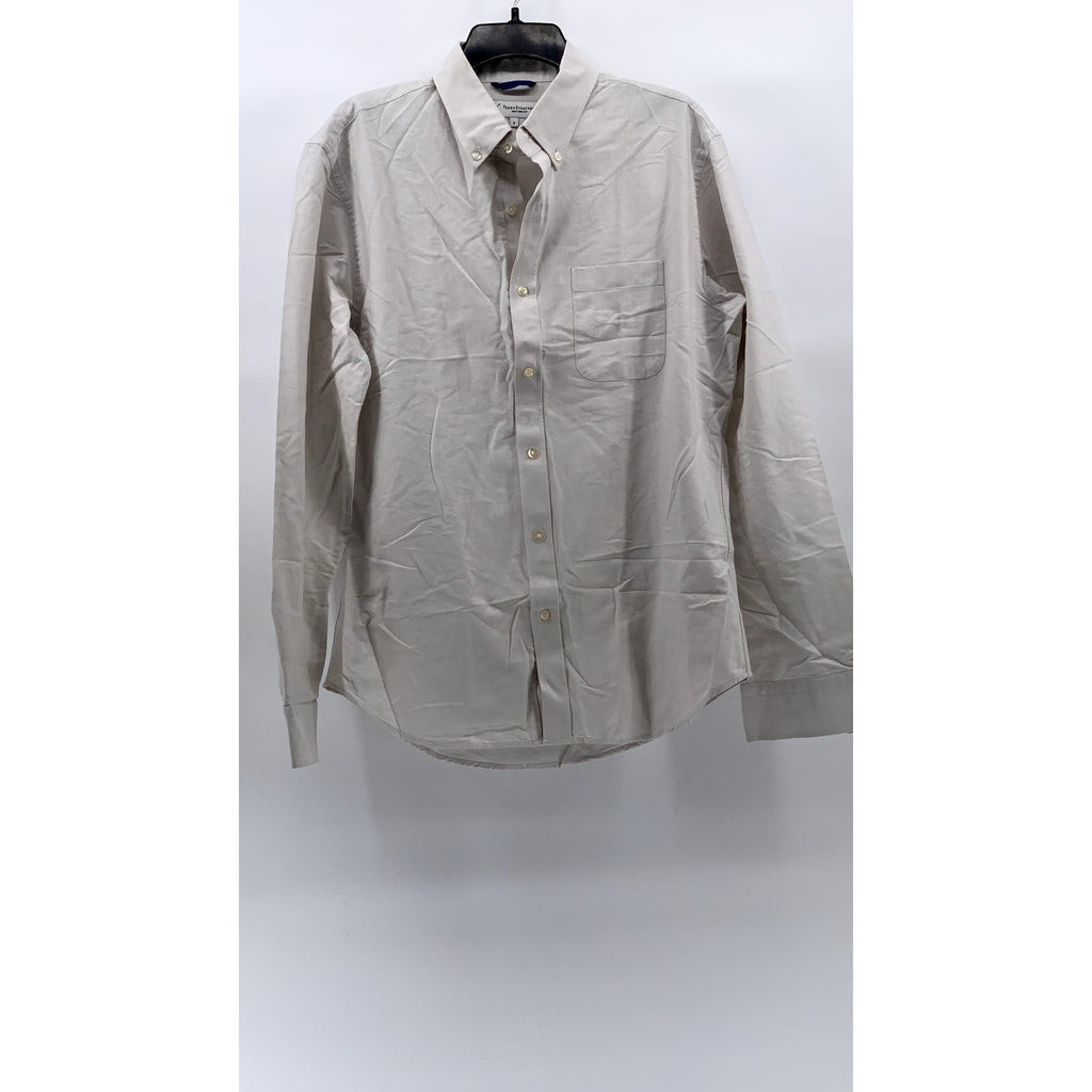 TEDDY STRATFORD Men's Light Gray Regular-Fit Button-Up Shirt SZ 3(M/L)