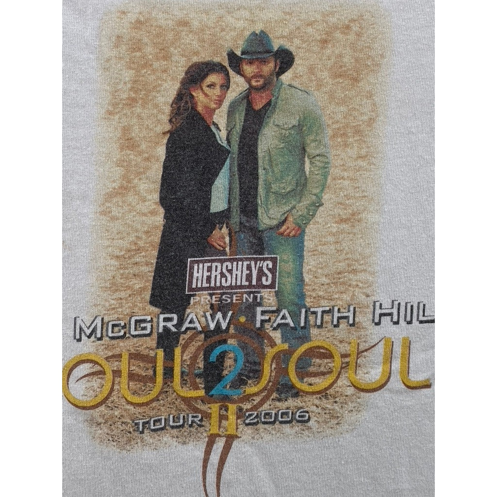 UNBRANDED Women's White Tim McGraw & Faith Hill Soul2Soul Tour T-Shirt SZ M