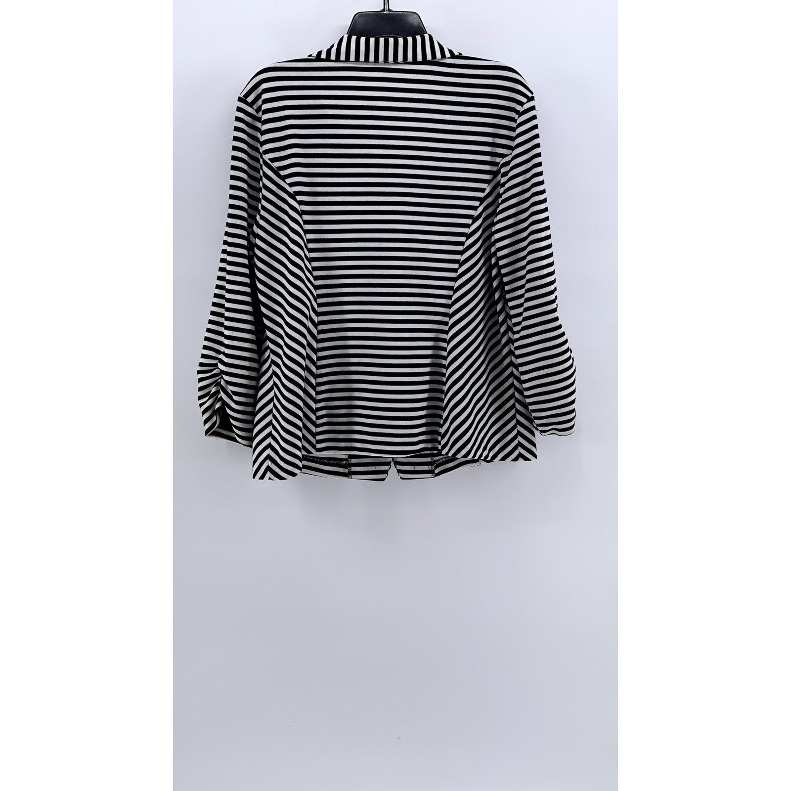 DRESSBARN Women's Black-White Striped Double Breasted Blazer SZ XL