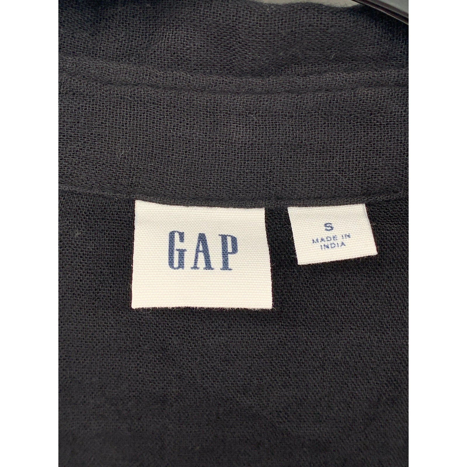 GAP Women's Black Solid Lightweight Split-Neck Short Sleeve Top SZ S