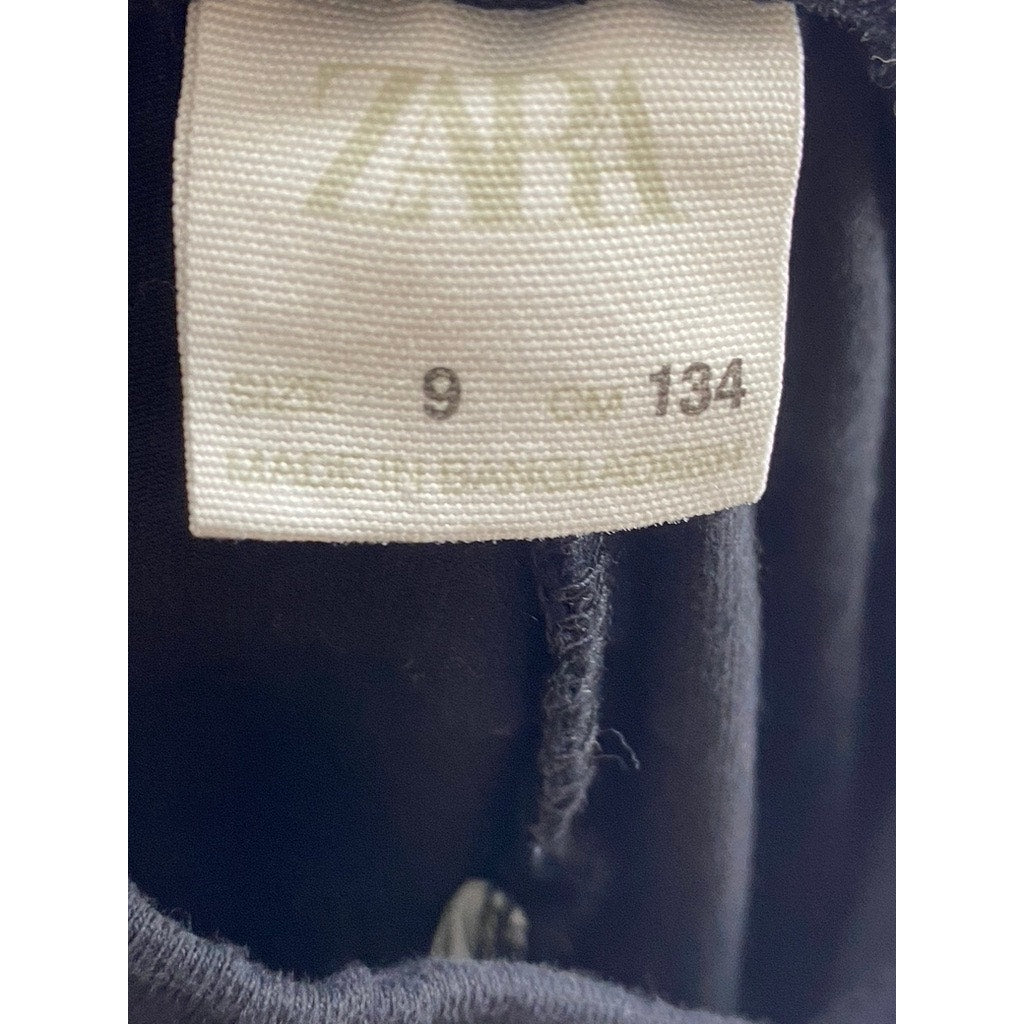 ZARA Girl's Black Solid Elastic Waist Pull-On Biker Shorts SZ 9