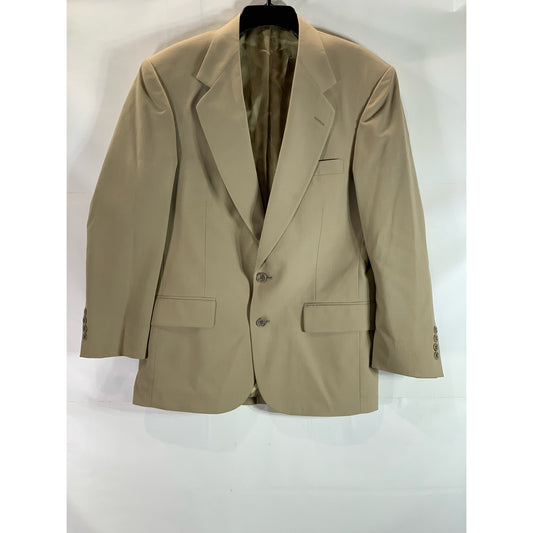 STANLEY BLACKER COUTURE Men's Tan Two-Button Worsted Wool Short Blazer SZ 37S