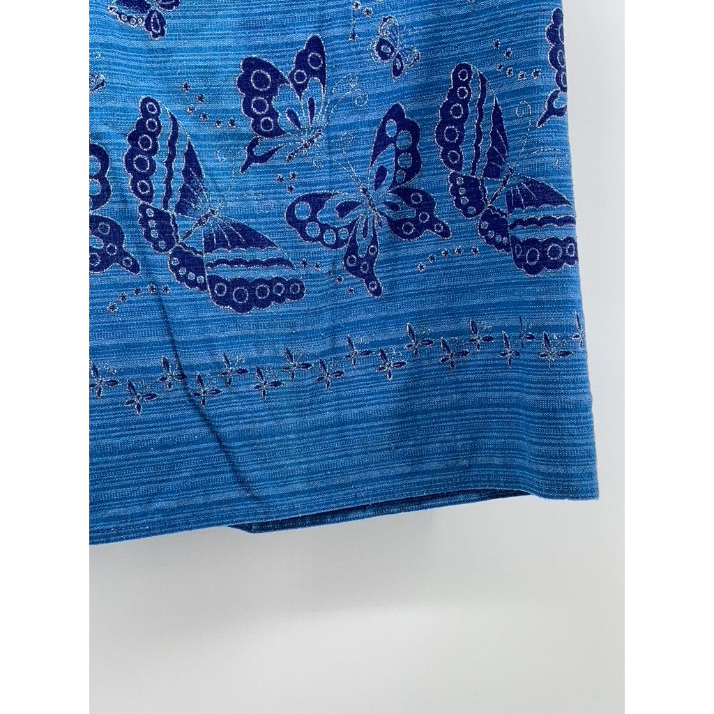 WITCH ROCK Women's Blue Butterfly Glitter Knit Wrap Mini Skirt SZ OS