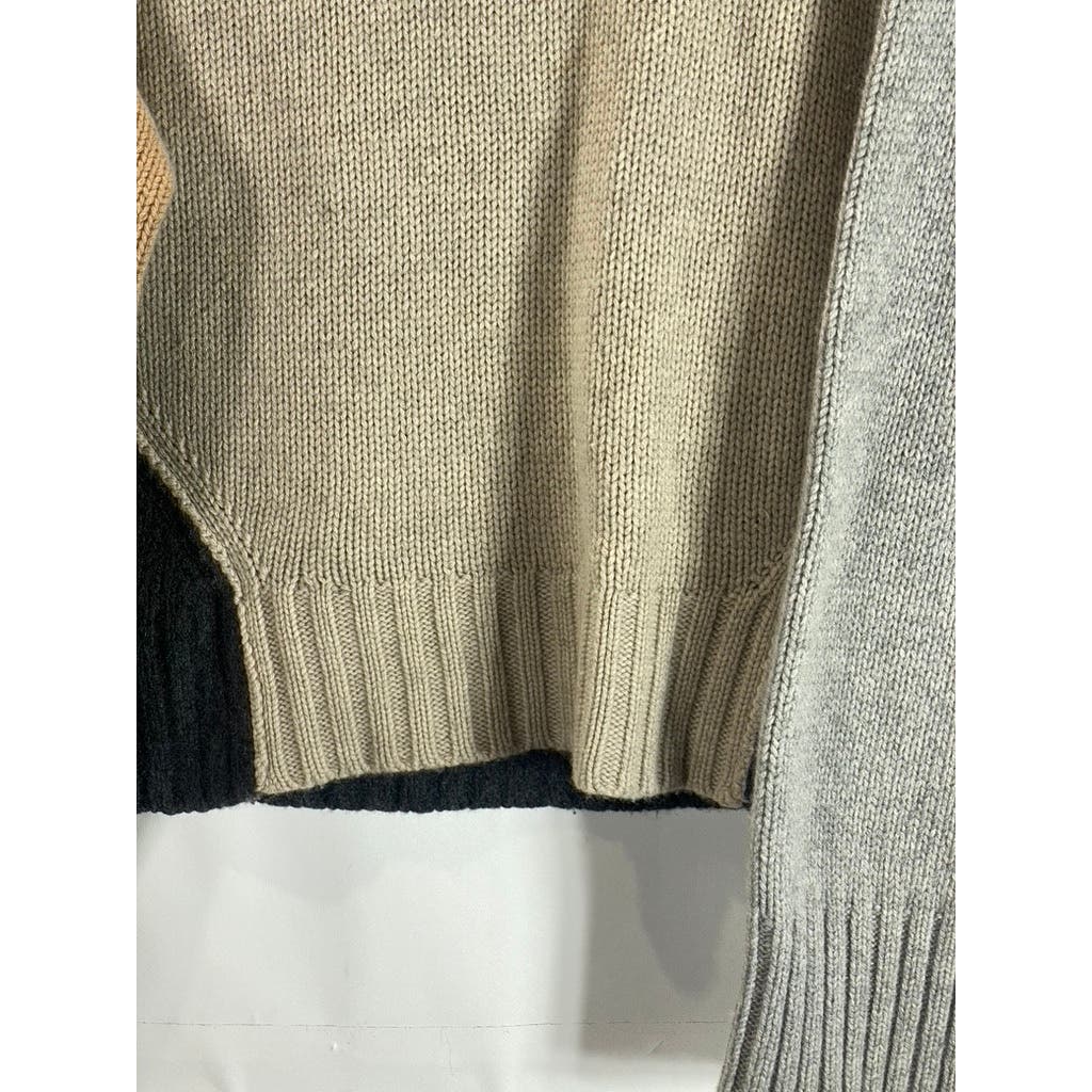 MAGASCHONI Women’s Multi Colorblock Wool & Cashmere Mock-Neck Sweater SZ XL