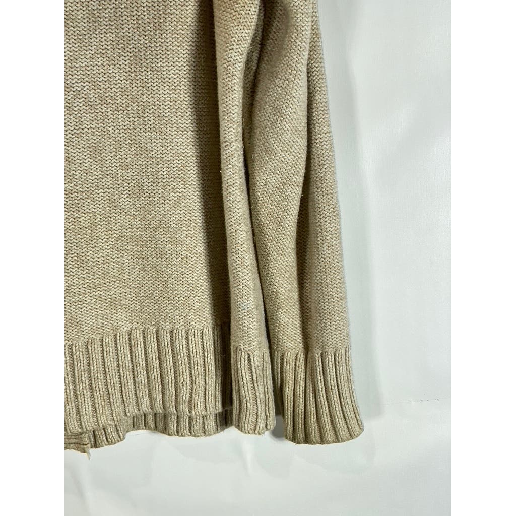 GUIDE SERIES Women's Beige Button Down Ribbed Hooded Sweater SZ 1X