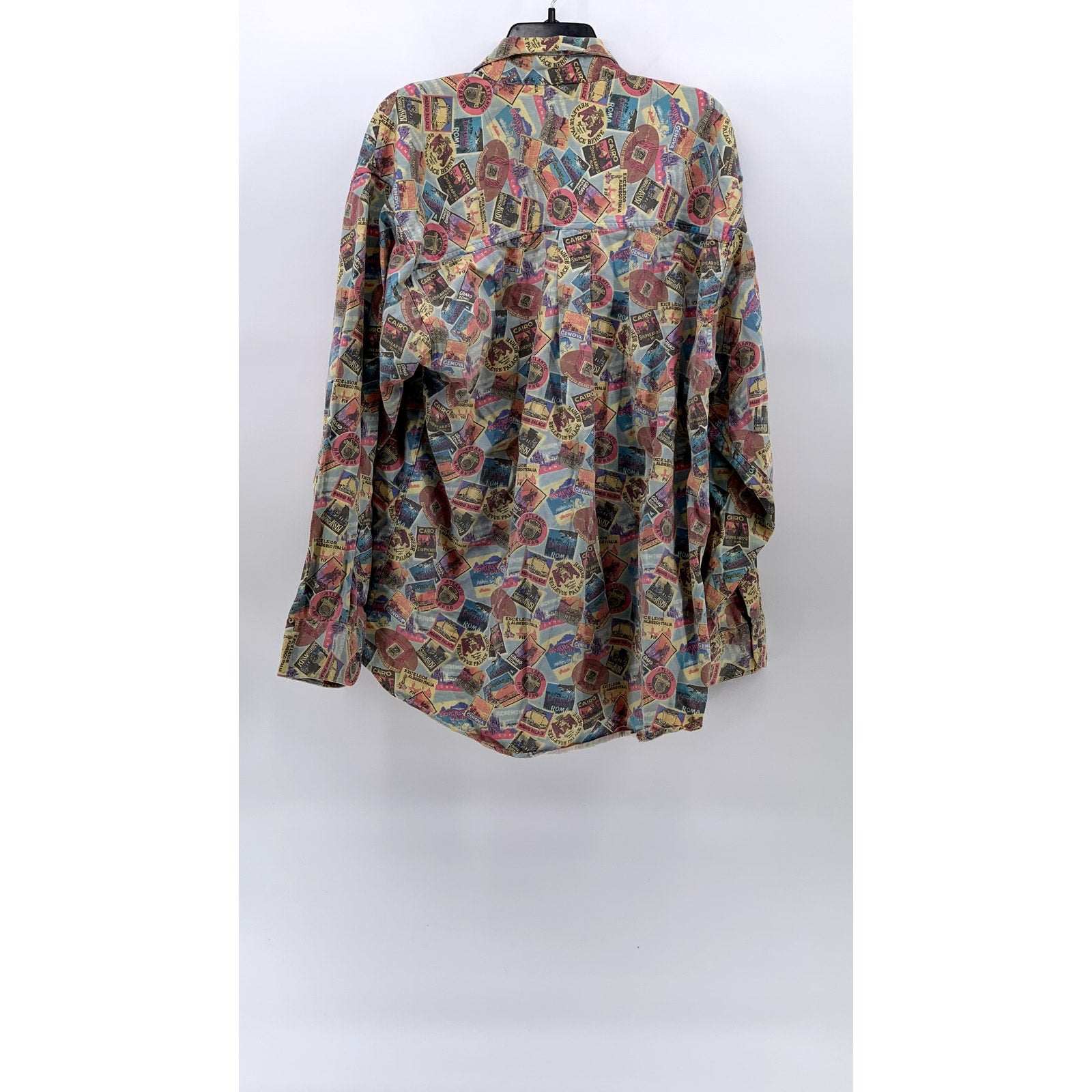 LEE Men's Vintage 90's Printed Regular-Fit Button-Up Long Sleeve Shirt SZ L