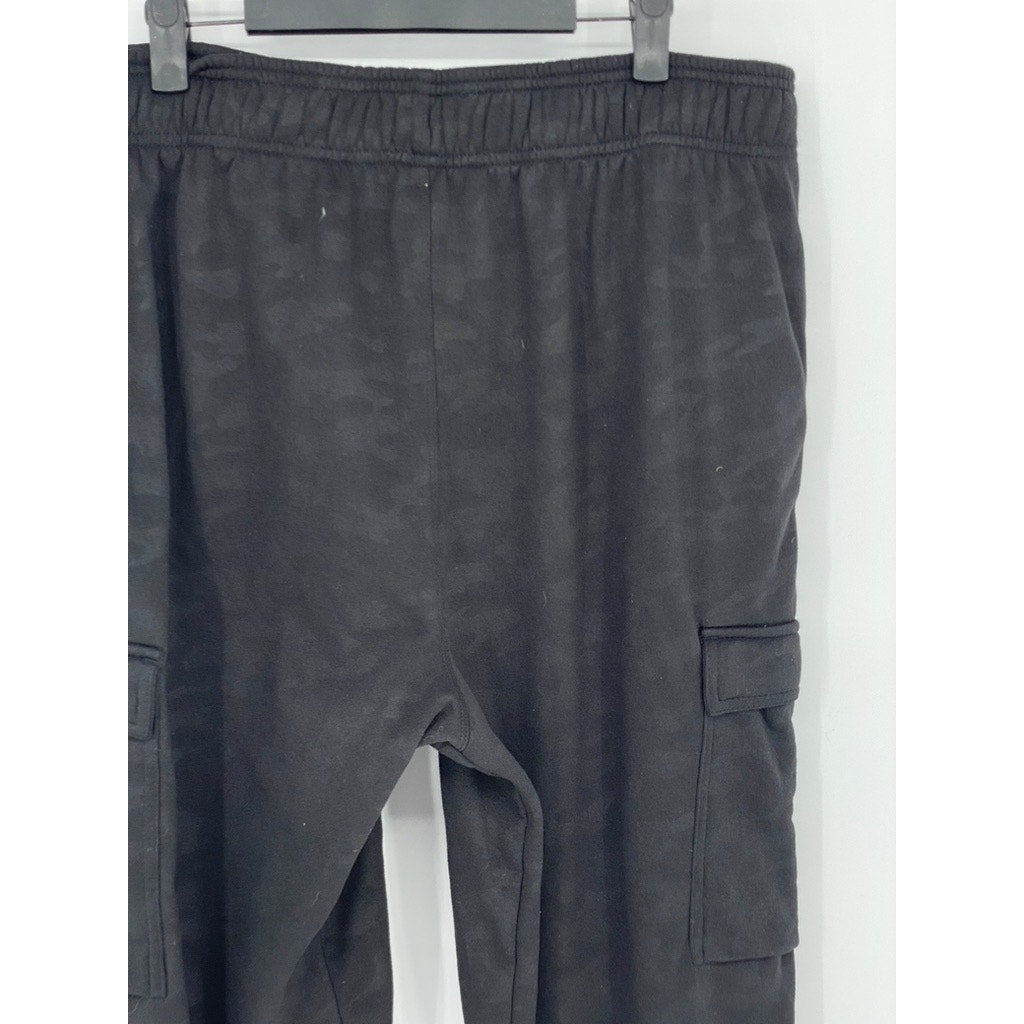 90 DEGRESS By REFLEX Men's Black Camo Print Drawstring Jogger Cargo Pant SZ L