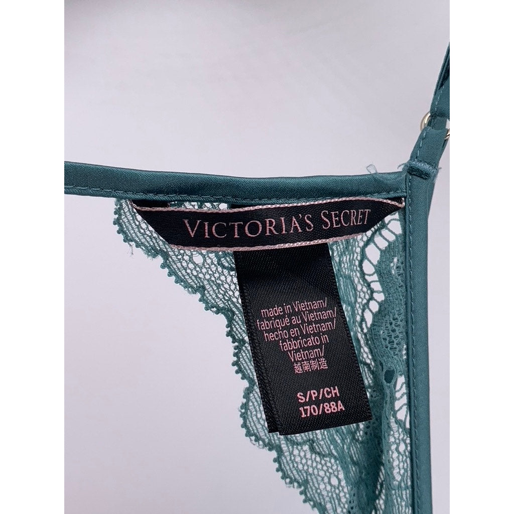 VICTORIA'S SECRET Women's Blue Lace-Trim V-Neck Sleep Gown SZ S