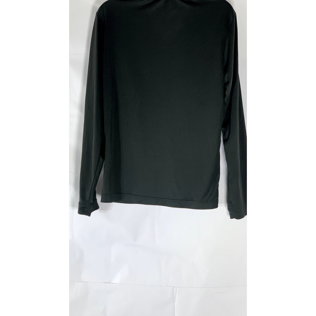 ADIDAS Women's Black Solid Mock-Stand Collar Zip-Up Sweatshirt SZ S