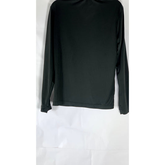 ADIDAS Women's Black Solid Mock-Stand Collar Zip-Up Sweatshirt SZ S