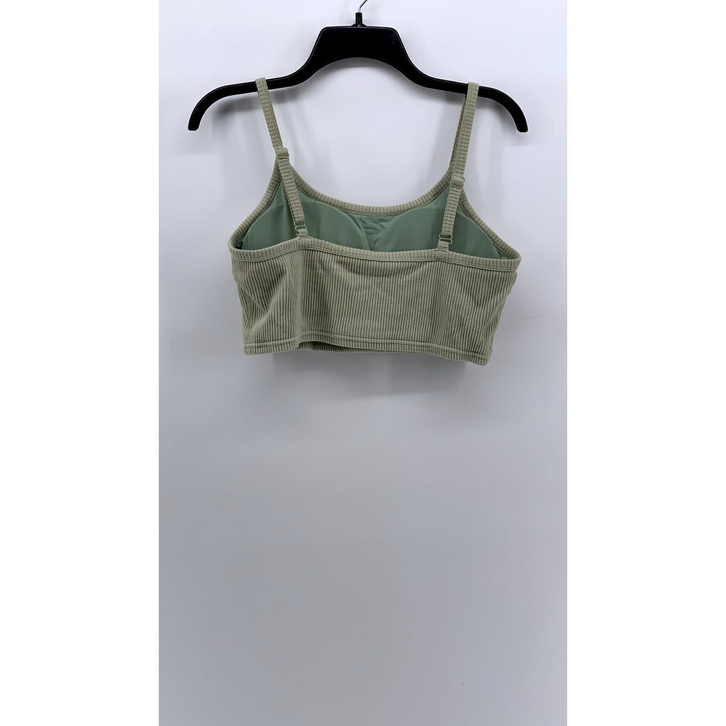 KLASSY NETWORK Women's Green Ribbed Sports Bra SZ 2XL