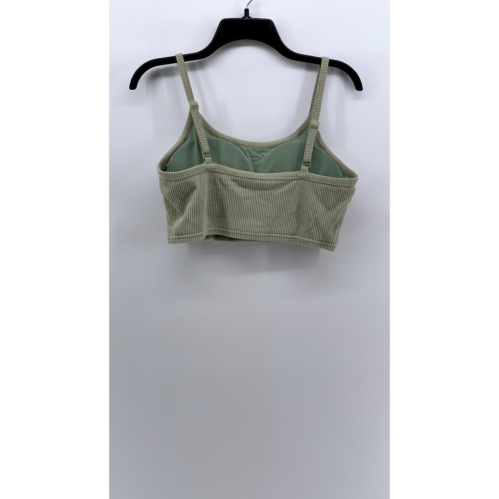 KLASSY NETWORK Women's Green Ribbed Sports Bra SZ 2XL