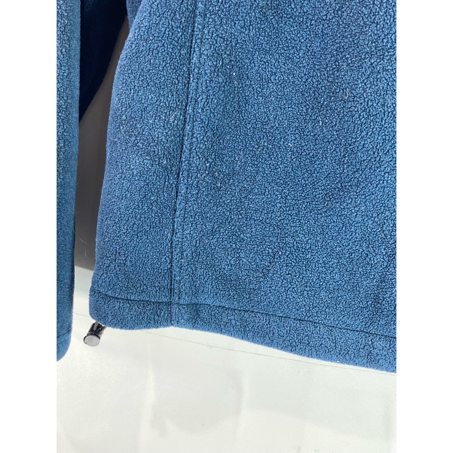 CHAMPION Men's Blue Fleece Script Logo Stand-Collar Zip-Up Jacket SZ S