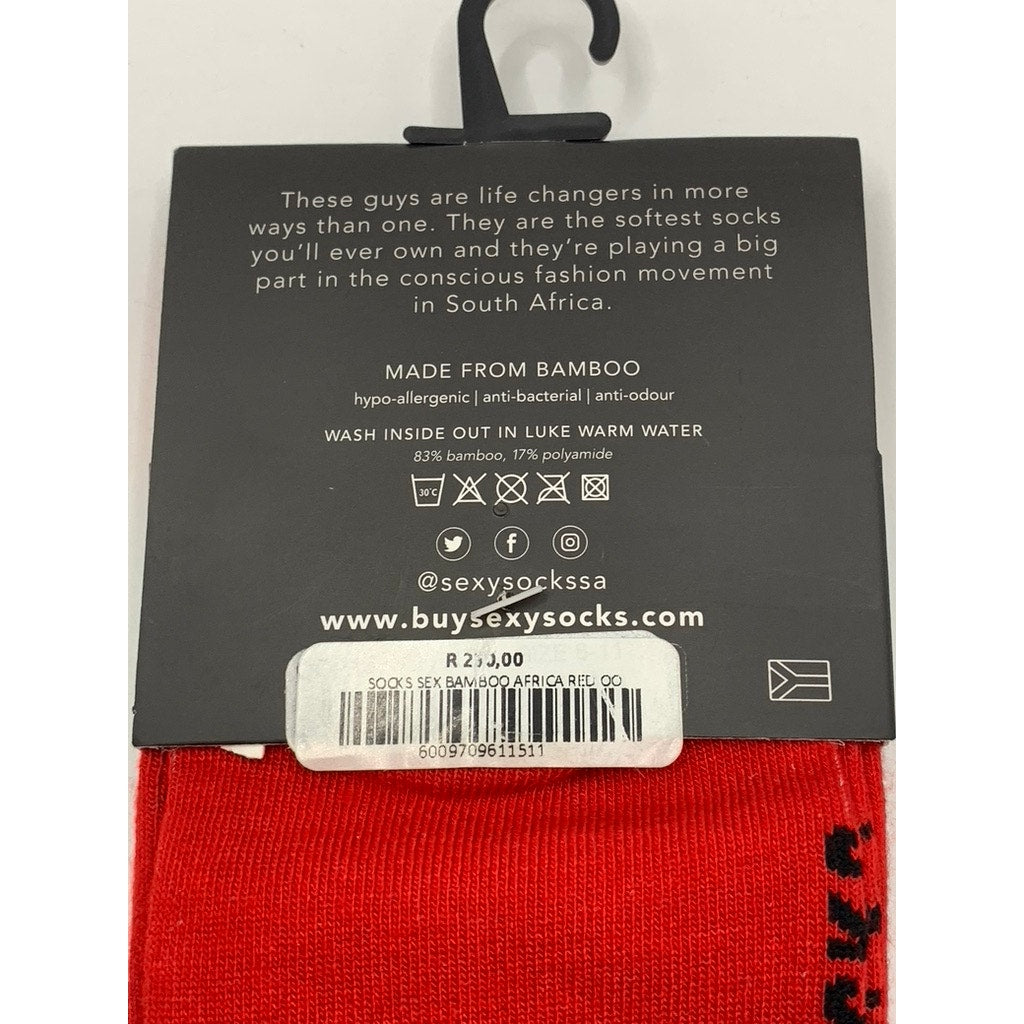 SEXY SOCKS Women's Red-Yellow Printed Bamboo Crew Socks SZ OS