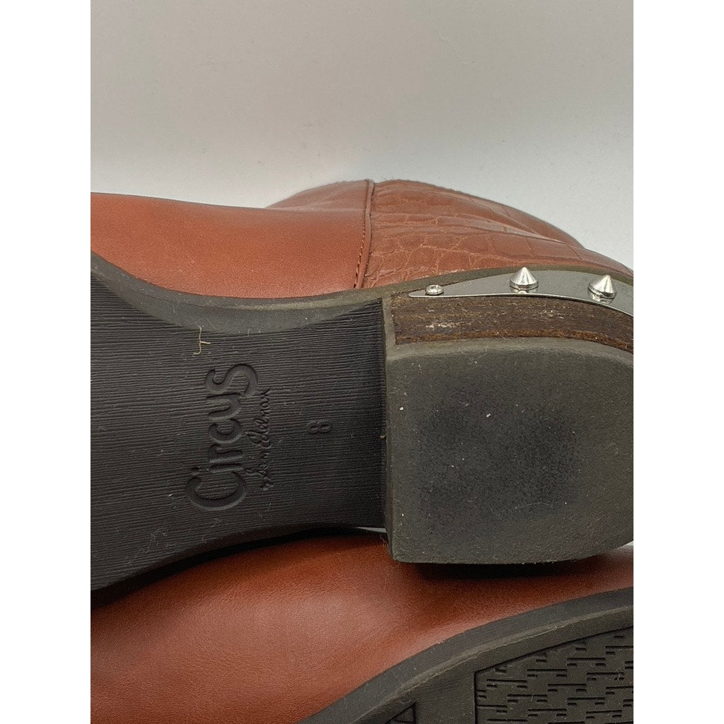 CIRCUS By SAM EDELMAN Women’s Whiskey Highland Stud Embossed Ankle Boots SZ 8