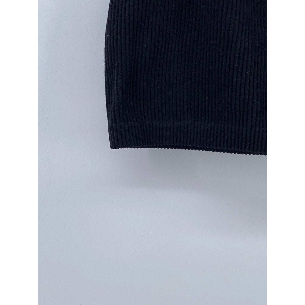 MADRAG Women's Black Crewneck Ribbed Cropped Tank Top SZ S