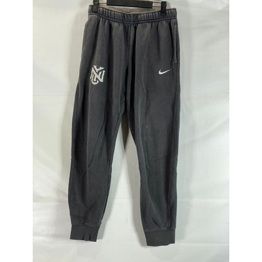 NIKE Women's Gray Club Fleece Swoosh Logo Drawstring Pull-On Sweatpants SZ S