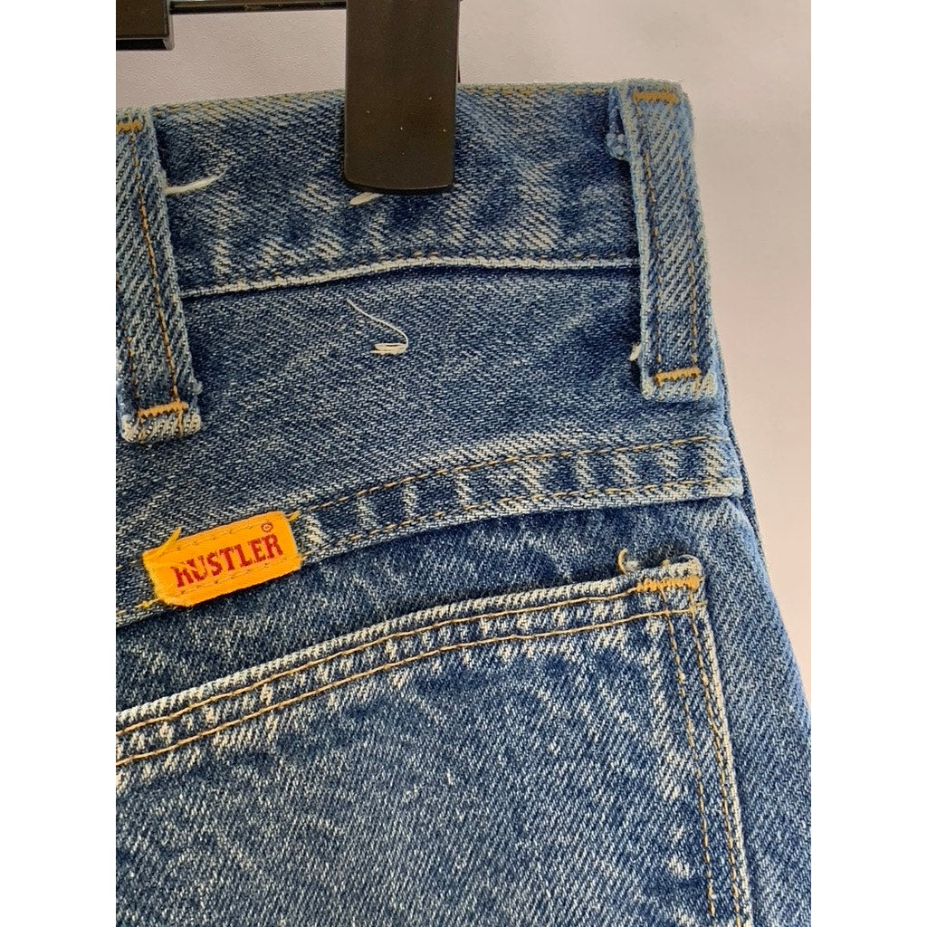 RUSTLER Men's Vintage Blue Denim Four-Pocket Bootcut Jeans SZ 31X32